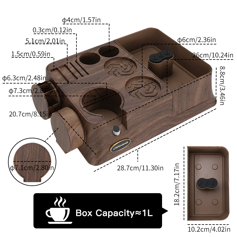 KISSHOME Espresso Tamper Stati - đánh giá và giá Coffee Knock Box