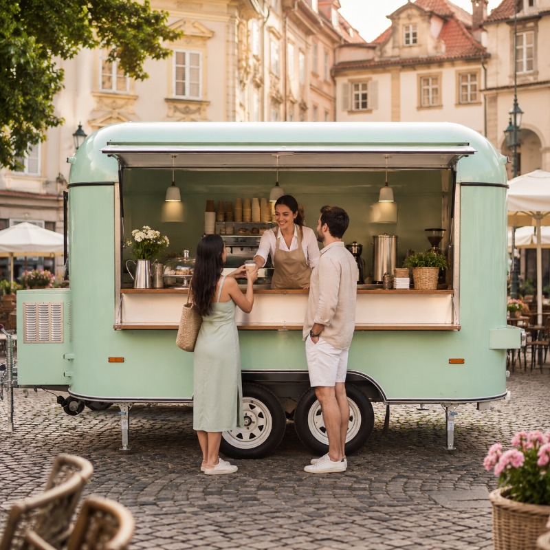 Food Truck Mobile with Kitchen - đánh giá và giá Mobile Coffee Van Equipment